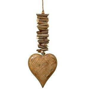COPY - Wooden Heart outside garden decor or wherever  Solid  wood heart NWOT